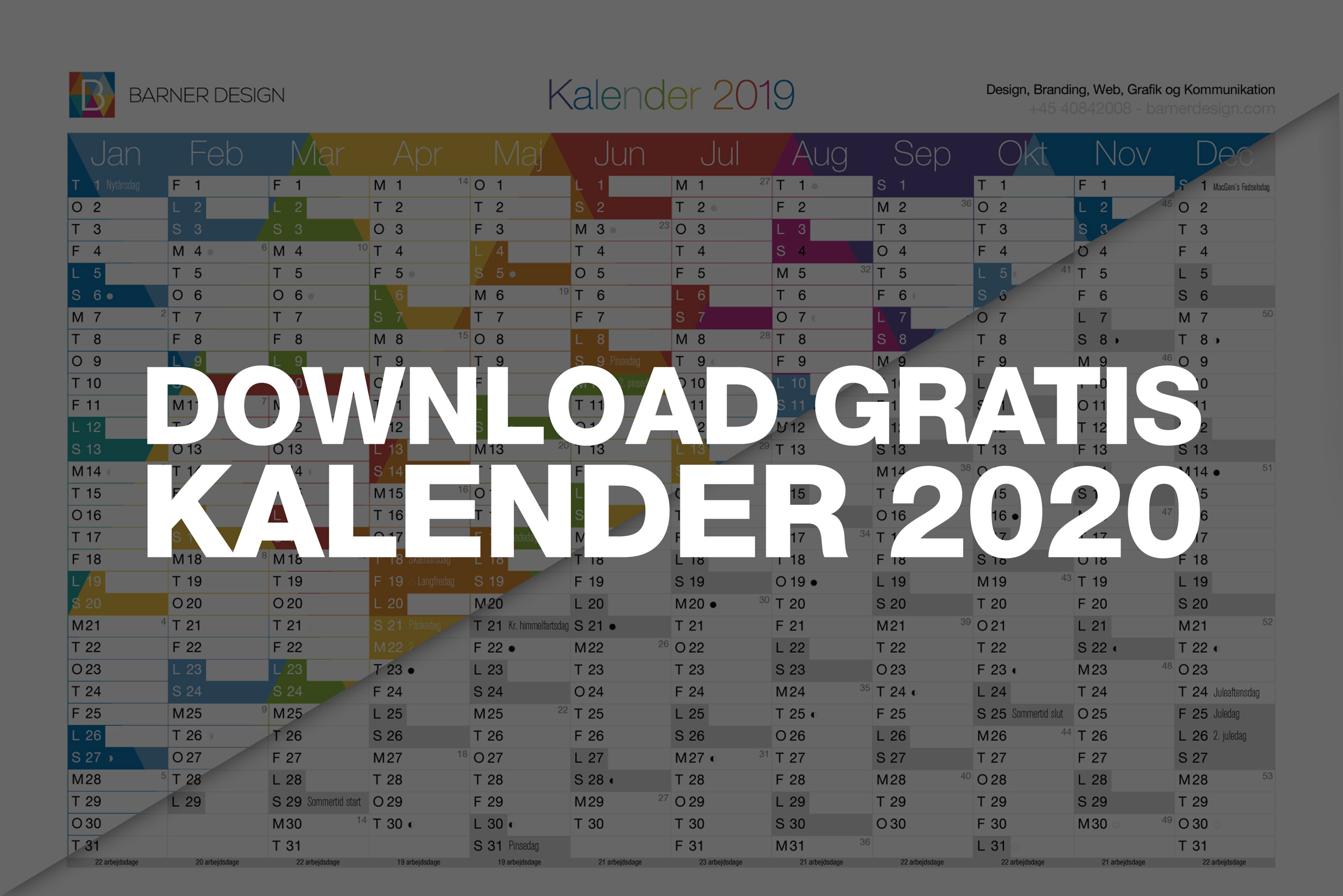 Mark Barner - Creative "designr" • Download Gratis Kalender 2020 - Print selv PDF, i